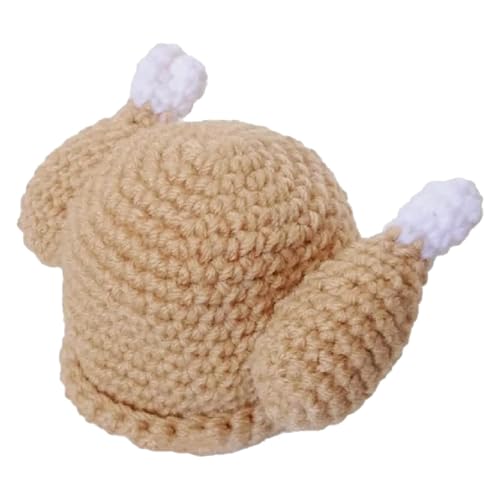 Gestrickter Truthahn-Hut, Lustiger Handgestrickter Huhnhut Huhn Kopfbedeckung Strickmütze Thanksgiving Truthahn Trot Hut Cosplay Caps für Kinder Aldult von Generisch