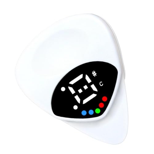 Gitarren-Tuner-Pick – E-Gitarren-Picks | Gitarrenplektren für E-Gitarre | 2-in-1-Gitarren-Plektren-Tuner für Akustikgitarren | Batteriebetriebene coole Gitarrenplektren | Einsteiger-Gitarrenzubehör fü von Generisch