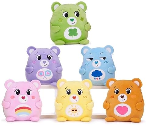 Glücksbärchis SQUASHY Podgies 19 cm Care Bear Glücksbärchen Plüsch 6 versch. Figuren, Kuscheltier SUPER SOFT (6er Set) von Generisch