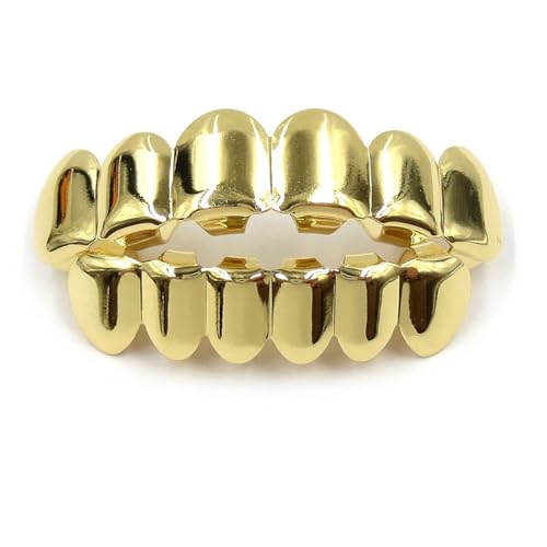 Gold Überzogene Zähne Hip Hop Rapper BlingZähne Golden NuggetBrace Top Und Bottom Grill Set Gold Überzogene Hip Hop Zähne Set,Glossy Teeth Grills Oben Unten Für Die Halloween-Dekoration Gold Überzogene Zähne Hip Hop Rapper BlingZähne Golden NuggetBrace Top Und Bottom Grill Set Gold Überzogene Hip Hop Zähne Set,Glossy Teeth Grills Oben Unten Für Die Halloween-Dekoration von Generisch