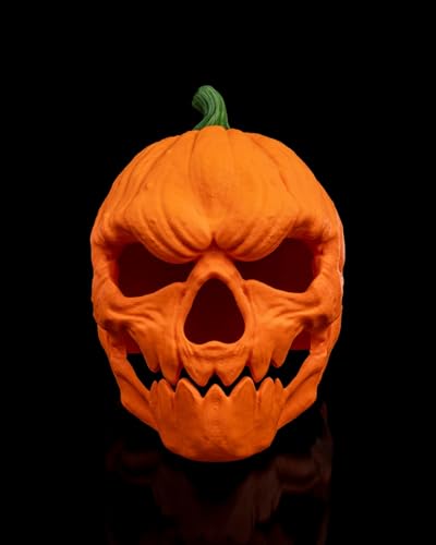 Gruseliger, orangefarbener Kürbis-Totenkopf für Halloween von Generisch