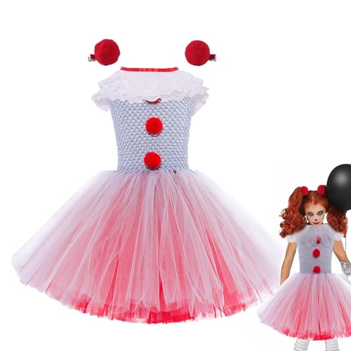 Gruseliges Clown-Kostüm für Kinder, Pennywises Dress Up Tutu-Kleid, Geburtstagsfeier, Halloween, Weihnachten, Karneval, Cosplay-Outfit von Generisch