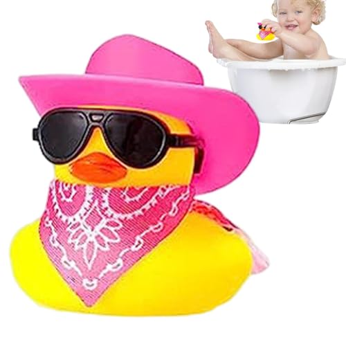 Gummienten Badespielzeug - Gummienten Badespielzeug | Badeente Spielzeug Auto Ornamente | Lustige Cowboy Ente Autozubehör | Cowboy Gummiente Mit Sonnenbrille | Enten Badespielzeug Schwimmer von Generisch