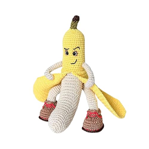 Häkelpuppe, Häkelspielzeug - Gefüllte Bananenstatue - Ermutigungsunterstützung gestrickte Früchte, neuartige Heimdekoration für Wohnzimmer, Schlafzimmer, Küche von Generisch