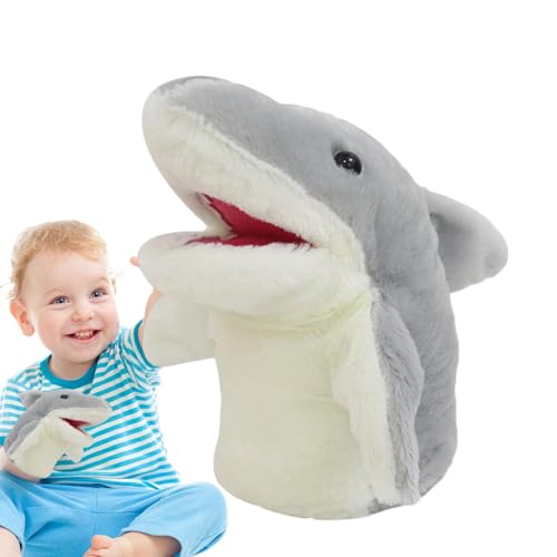 Hai Stofftier Handpuppe,Tierpuppen für Kinder - Handpuppenspielzeug,Kuscheltiere Handpuppe, Tierhandschuhspielzeug, Tierhai-Kinderspielzeug, realistisch für Auto, Bettspielzeit von Generisch