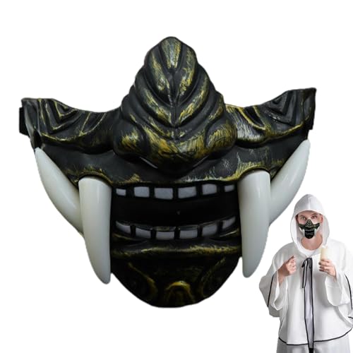 Half Face Cover with Fangs - Half Face Fangs Horror Cosplay | Cosplay Cover Scary Props, Sturdy & Funny Halloween Fangs, Animal Skull for Party Enthusiasts von Generisch