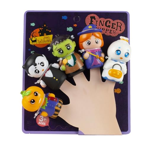 Halloween-Fingerpuppen, süße Fingerpuppen,Kinder Cartoon Niedliche Fingerpuppen - Interaktive Spielzeugpuppen, wunderbare 5X-Puppen für Halloween-Partygeschenke, Goodie-Bag-Füller von Generisch