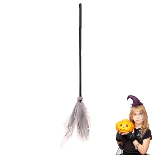 Halloween Hexen Besen Hexenbesen Dekoration, 89cm Kreative Besenstiel Halloween Cosplay Hexe De-kor Requisiten, Dekoratives Halloween-Kostümzubehör, Hexe Magischer Besen Rollenspielzubehör Für Kinder von Generisch