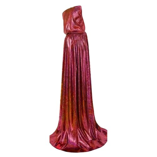 Halloween Hexenkostüm Umhang Uni Full Length Hooded Cape - Costume Robe for Women - Hooded Cape for Mardi Gras Fancy Dress Party Stage Costume von Generisch