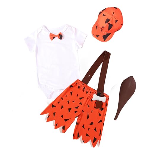 Halloween Kiesel Kostüm Mädchen Jungen Steinzeit Kinder Neugeborenes Kostüm Kleid Feuerstein Baby Feuerstein Niedlicher Fancy Cosplay Party Outfit von Generisch