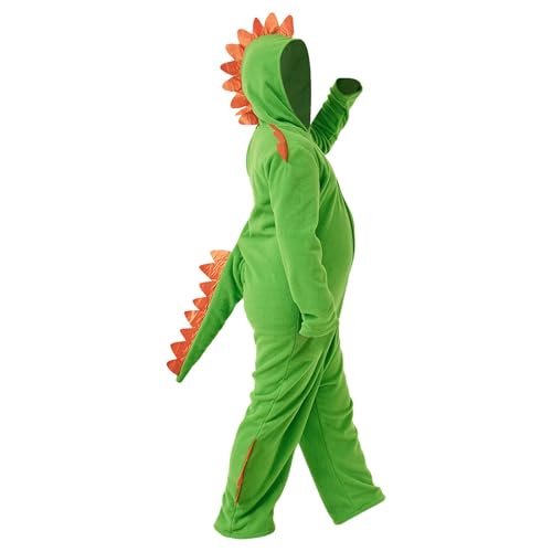 Halloween Kinder Dinosaurier Tier Halloween Kostüm Deluxe Kinder verkleiden sich für & Mädchen Tier Strampler Winter Overall mit Kapuze Body Baby Schlafanzug Baby Winter (Green, 2-4 Years) von Generisch