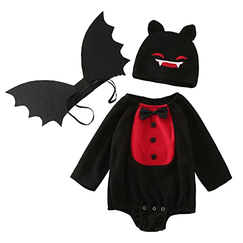 Halloween Kostüme Kinder Fasching Party Kleinkind Kleinkinder Fledermaus Strampler Sets Helloween Kinderkostüm Faschingskostüme Mädchen Junge Fledermauskostuem Costume Baby Mein Erstes Halloween von Generisch