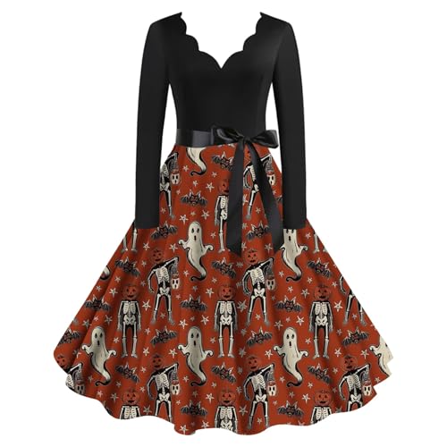 Halloween-Kostüme für Damen, Kleider für Party, Cosplay, Abend, Abschlussball, Cocktail, Swing, Vintage, elegantes Kleid, lange Ärmel, Übergröße, Mittelalter-Kostüm Halloween-Kostüme für Damen, Kleider für Party, Cosplay, Abend, Abschlussball, Cocktail, Swing, Vintage, elegantes Kleid, lange Ärmel, Übergröße, Mittelalter-Kostüm von Generisch