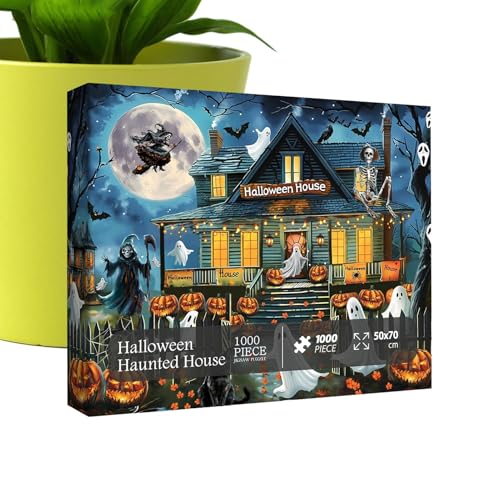 Halloween Puzzle - Alptraum Halloween Puzzle | 1000-teiliges Puzzle, Heimdekoration, interaktives Puzzlespiel für Familienspielabende, Lernspielzeug von Generisch