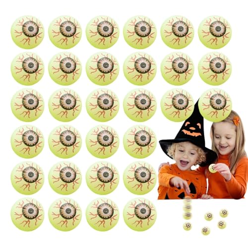 Halloween-Schalenfüller, leuchtendes Augapfel-Spielzeug, federnde Halloween-Augäpfel, Augapfel-Halloween-Dekorationen, leuchtende Hüpfbälle für Halloween, Süßes oder Saures-Augäpfel 3 cm für un von Generisch