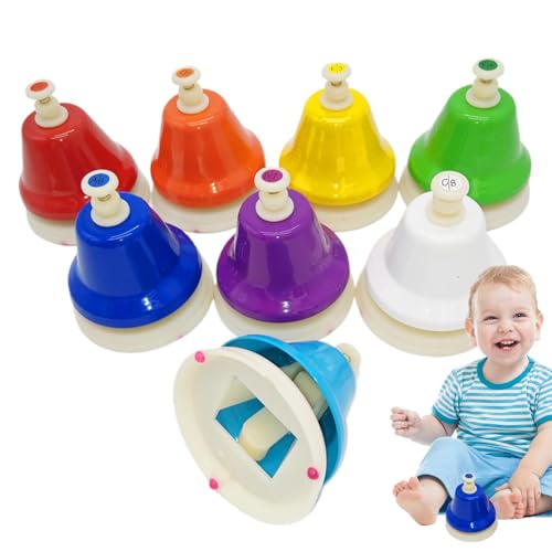 Hand Bells For Kids, Colorful Musical Instrument, Desk Bells Hand Bells 8 Notes, Educational Music Instrument for Fun and Learning, Toddler Musical Instrument von Generisch