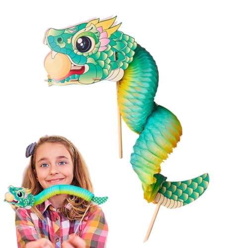 Generisch Handheld Dance Snake Toy for Kids, Traditional Chinese Dancing Puppet for Boys, Girls, Fun Educational Toy, Cute Animal Puppet for Schools, Interactive Fun Toy for Kids and Educational Use von Generisch