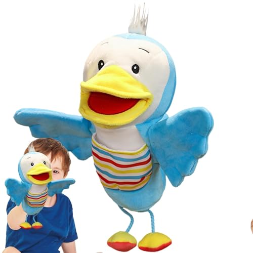 Handpuppen für Kinder,Tierhandpuppen | Interaktives Enten-Cartoon-Spielzeug,Tragbares Tierplüschtier, weiches Kinderspielzeug mit beweglichem Mund zum Entspannen, Begleiten von Generisch