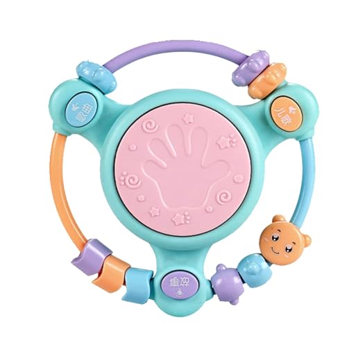 Handtrommelspielzeug, Handtrommel für Kinder - Trommelfell -Perlen -Shaker mit Licht,Multifunktionales sensorisches Handgriff pädagogisches Spielzeug für , Mädchen, Kinder Handtrommelspielzeug, Handtrommel für Kinder - Trommelfell -Perlen -Shaker mit Licht,Multifunktionales sensorisches Handgriff pädagogisches Spielzeug für , Mädchen, Kinder von Generisch