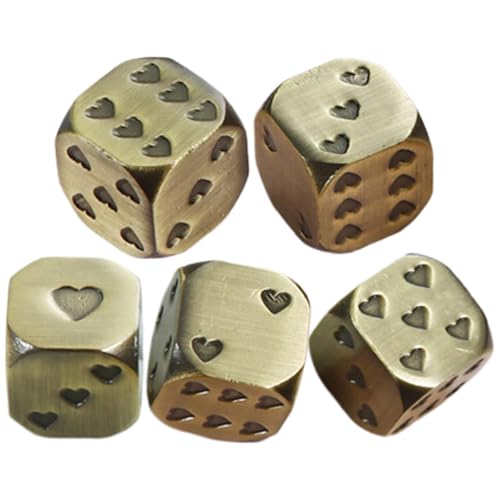 Heart Dice for Drinking Games | Heart Pattern Dice | Six-Sided Game Dice | Dice for Entertainment | Board Game Dice Set Fun & Playful Design Zinc Alloy for Board Games, Drinking, Entertainment von Generisch