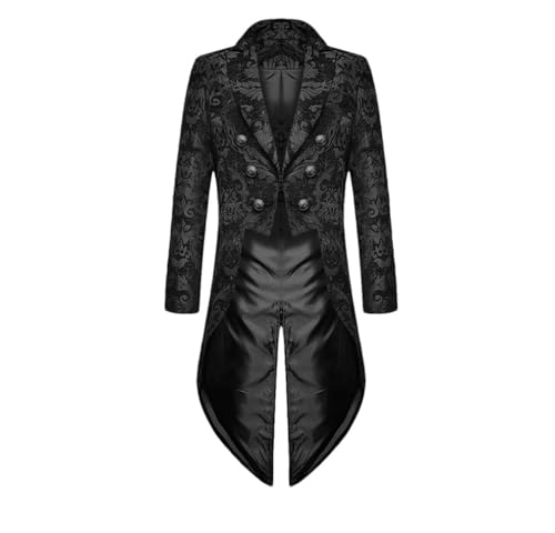 Herren Mittelalter Frack Steampunk Vintage Jacke Gothic Viktorianischen Gehrock Kostüm Herren Jacke, Schwarz , M von Generisch