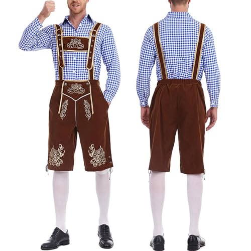 Herren Oktoberfest KostüM Traditionelle Bayerische Kariertes Herrenhemd Deutsche Bierfestival Cosplay -Outfit FüR MäNner Herren Oktoberfest Shorts Mit Strapsen Traditionelle Bauer Deutsche Herren Oktoberfest KostüM Traditionelle Bayerische Kariertes Herrenhemd Deutsche Bierfestival Cosplay -Outfit FüR MäNner Herren Oktoberfest Shorts Mit Strapsen Traditionelle Bauer Deutsche von Generisch