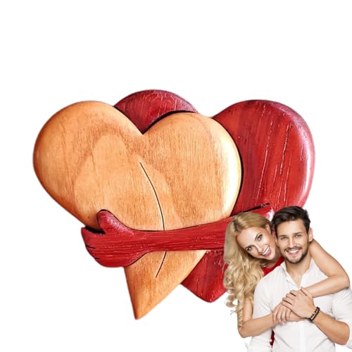 Herz-Holzkunst-Puzzle – handgefertigte Holzherz- -Ornamente & Puzzle-Spielsteine | Winzige Umarmungsfiguren mit speziellem Handhaltedesign | Skulpturen für Desktop, Zuhause und Tischdekoration Herz-Holzkunst-Puzzle – handgefertigte Holzherz- -Ornamente & Puzzle-Spielsteine | Winzige Umarmungsfiguren mit speziellem Handhaltedesign | Skulpturen für Desktop, Zuhause und Tischdekoration von Generisch