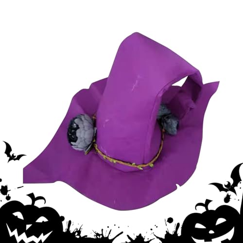 Hexenhut, breite Krempe, spitzer Hut für Damen, breite Krempe, Hexenhut mit Blume, Erwachsenenkostüm, Cosplay, Partyhut für Halloween, Party, Kostümzubehör von Generisch