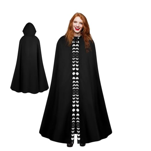 Hexenumhang - Halloween Cosplay Kostüm Mantel Umhang Unisex | Volle Länge Halloween Lange Robe für Bühnenauftritte Maskeraden von Generisch