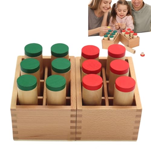 Holz-Klangzylinder-Spielzeug,Klangzylinder für Kinder,Klangzylinder-Hörspielzeug - Pädagogische Zylinder-Klangspielzeuge, frühe Entwicklungs-Klangflaschen für Kleinkinder von Generisch