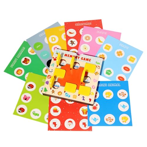 Holz-Matching-Spiel,Matching-Kartenspiel für Kinder | Entwicklungspädagogisches Spielzeug mit 10 doppelseitigen Karten - Holzbrettspiel, Schach-Matching-Spiel, Holzdesign für , Mädchen, Kleinkinder von Generisch