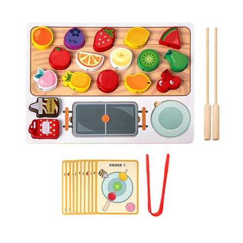 -Obstspielzeug-Set, Holzspielzeug-Obst für Kleinkinder - Interaktives Obst-Matching-Spielzeug - Frühpädagogisches Spielfutter aus für Kinder ab 3 Jahren, passendes Spielzeug in Fruchtform für von Generisch