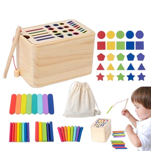 Holz-Sortierspielzeug, Sortierspielzeug für Kinder, sensorische Entwicklungsspiele – Farbige motorische Geschicklichkeitsspiele aus Holz für Kinder von 6-18 Monaten Holz-Sortierspielzeug, Sortierspielzeug für Kinder, sensorische Entwicklungsspiele – Farbige motorische Geschicklichkeitsspiele aus Holz für Kinder von 6-18 Monaten von Generisch