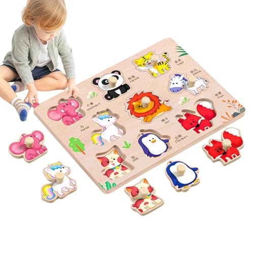 Holz-Steckpuzzle für Kinder im Alter von 1–3 Jahren - Formpuzzles für Kinder,-Lernrätsel für frühes Lernen für Kinder, und Mädchen von Generisch