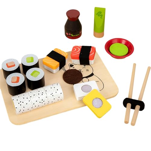Holz Sushi Play Set, Sushi Play Food - Kreative Kochküche Spielen Essen - Fantasievolles Spiel Machen handgefertigtes Sushi für , Mädchen, Geburtstag, Klassenzimmer, Spielzimmer Holz Sushi Play Set, Sushi Play Food - Kreative Kochküche Spielen Essen - Fantasievolles Spiel Machen handgefertigtes Sushi für , Mädchen, Geburtstag, Klassenzimmer, Spielzimmer von Generisch