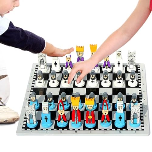 Holz - Tragbares | Entzückende Holzpuppen Brettspiele Für Kinder Und Erwachsene, Reiseschach Set Mit Holzfiguren, Mini Für Unterwegs, Familien Freundliches Brettspi Holz - Tragbares | Entzückende Holzpuppen Brettspiele Für Kinder Und Erwachsene, Reiseschach Set Mit Holzfiguren, Mini Für Unterwegs, Familien Freundliches Brettspi von Generisch