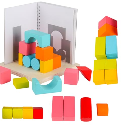 Holzbausteine, Building Block Toy, 3D Räume Projektionsblöcke, Frühkindliches Entwicklungsspiel, geometrische Bildungssteine für und Mädchen Formen Ziegel für und Mädchen Holzbausteine, Building Block Toy, 3D Räume Projektionsblöcke, Frühkindliches Entwicklungsspiel, geometrische Bildungssteine für und Mädchen Formen Ziegel für und Mädchen von Generisch