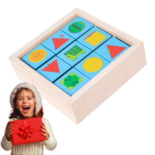 Holzblock-Puzzle, Kinder-Holzpuzzle-Blöcke - Passende Spiel-Puzzle-Spielzeuge | Lernspielzeug, interaktives Spielzeug, Denkaufgabe, Puzzleblöcke, Holzpuzzlespiel für Kinder ab 3 Jahren von Generisch