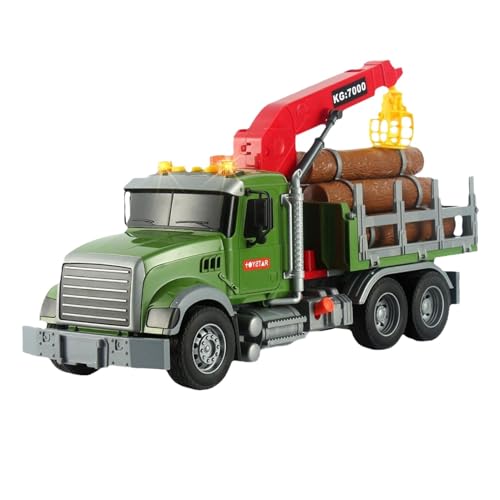 Holzfäller-Spielzeug, Holzfäller-Spielzeug für,Logging Toys Holztransporter mit 3 Mülleimern - Holz-LKW-Spielzeug, Abschleppwagen-Spielzeug mit Lichtern, Geräuschen für Kinder im Alter von 3 bis 8 Ja von Generisch