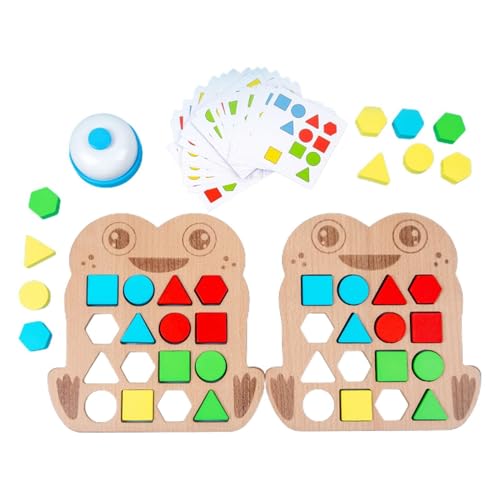 Holzform -Rätsel, Formpuzzletafel, Cartoon Animal Design Holzgeometrische Farbform Matching Board, Bildungslernspielzeug für Kinder im Alter von 3+ Vorschule von Generisch