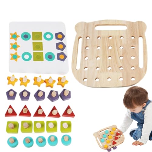 Holzpädagogikspielzeug für Kinder, Kinder Holzlernspielzeug,Farbanpassungs -Sortierplatine - Screw Nut Disassembly Activity Board Farberkennung STEM Vorschule Lernpädagogikspielzeug für Kinder Mädchen von Generisch