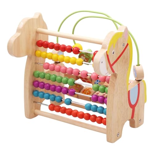 Holzperlen-Labyrinth-Spielzeug, Abakus-Perlenlabyrinth,Pädagogisches Holzperlenlabyrinth-Spielzeug für Kleinkinder | Abacus-Achterbahnspielzeug für Kinder zur Verbesserung der Feinmotorik für Spielpla von Generisch