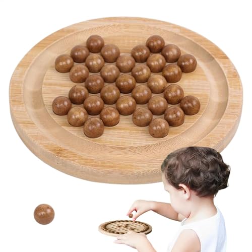 Holzperlenschachspiel, Einzelspieler -Schachbrett - Single Kinder Schachspiel für Gehirnfähigkeit - Reisen Klassische Strategie Familie Interaction Toy Little Boys Girls Girls von Generisch