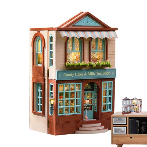 Holzpuppenhaus -Kit - DIY Miniaturmodellgebäude, offenbares kleines Haushandwerksprojekt | Handgefertigtes Holzpuppenhaus, 3D -Puzzle -Konstruktion, Hausmodelldekor Miniatur Holzpuppenhaus -Kit - DIY Miniaturmodellgebäude, offenbares kleines Haushandwerksprojekt | Handgefertigtes Holzpuppenhaus, 3D -Puzzle -Konstruktion, Hausmodelldekor Miniatur von Generisch
