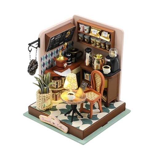 Holzpuppenhaus mit Lichtern - handgefertigtes Spielzeug -Kit, Basteln Sie winziges Hauskit mit Möbeln für Büros, Tischplatte, Eingangshalle Holzpuppenhaus mit Lichtern - handgefertigtes Spielzeug -Kit, Basteln Sie winziges Hauskit mit Möbeln für Büros, Tischplatte, Eingangshalle von Generisch