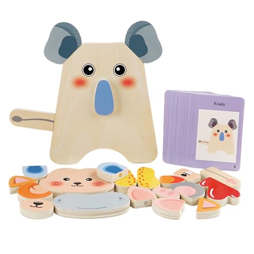 Holzpuzzle Für Kinder - Tiergesichter Steckpuzzle aus Holz - Lernspielzeug Sinnesaktivitäten für Spielzimmer - Für Klassenzimmer Spielzimmer Geburtstag Holzpuzzle Für Kinder - Tiergesichter Steckpuzzle aus Holz - Lernspielzeug Sinnesaktivitäten für Spielzimmer - Für Klassenzimmer Spielzimmer Geburtstag von Generisch