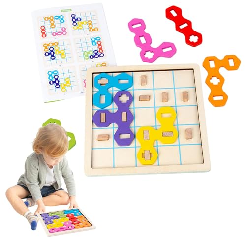 Holzpuzzles für Kinder | Steckpuzzles Denksportaufgaben Geometrische Blöcke,Buntes, lehrreiches Sinnesspielzeug, Geschenk für Kinder ab 3 Jahren von Generisch