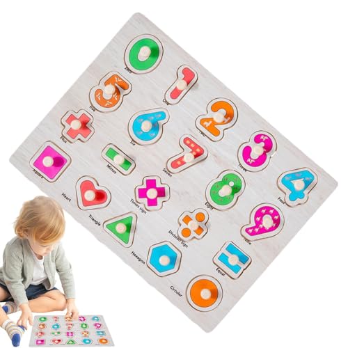 Holzpuzzles für Kleinkinder, Alphabet-Puzzle-Steckbrett, Holzpuzzle zum Erlernen der Feinmotorik, Frühes Lernen, Stecktafel, Steckpuzzle für Kinder, und Mädchen von Generisch