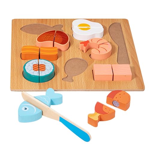 Holzpuzzles für Kleinkinder,Holzpuzzles für Kinder, Spielzeug für Vorschul-Lernaktivitäten, Hand-Auge-Koordinationsspielzeug, STEM-Lernspielzeug zum Schneiden von Lebensmitteln für Kinder, und Mädchen von Generisch