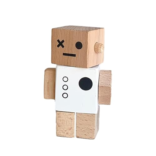 Holzroboterblöcke,Drehbare, gelenkverstellbare Holzfiguren | Roboter-Actionfiguren-Spielzeug, Holzfiguren, hölzernes Zappelspielzeug für Kinder von Generisch